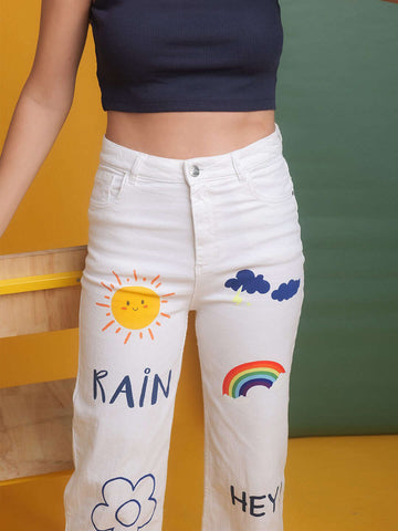 Women's Tinted Wide Leg Denim Jeans