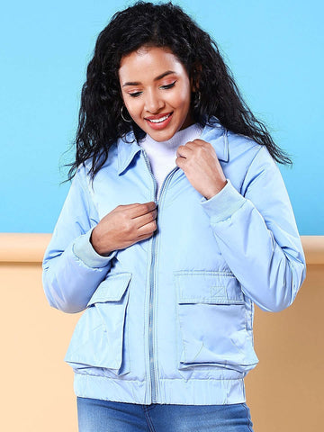 Women's Cargo Pocket Crop Winter Jacket