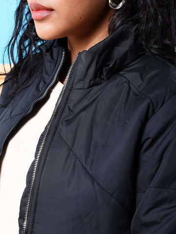 Women's Quilted Jacket With Fur Insert