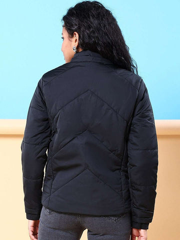 Women's Quilted Jacket With Fur Insert