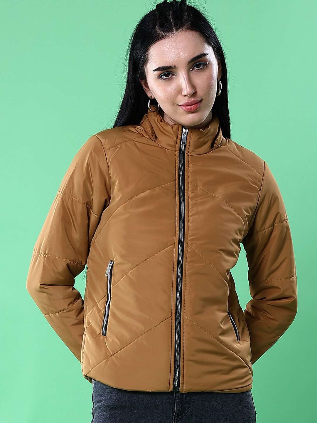 Women's Quilted Jacket With Fur Insert