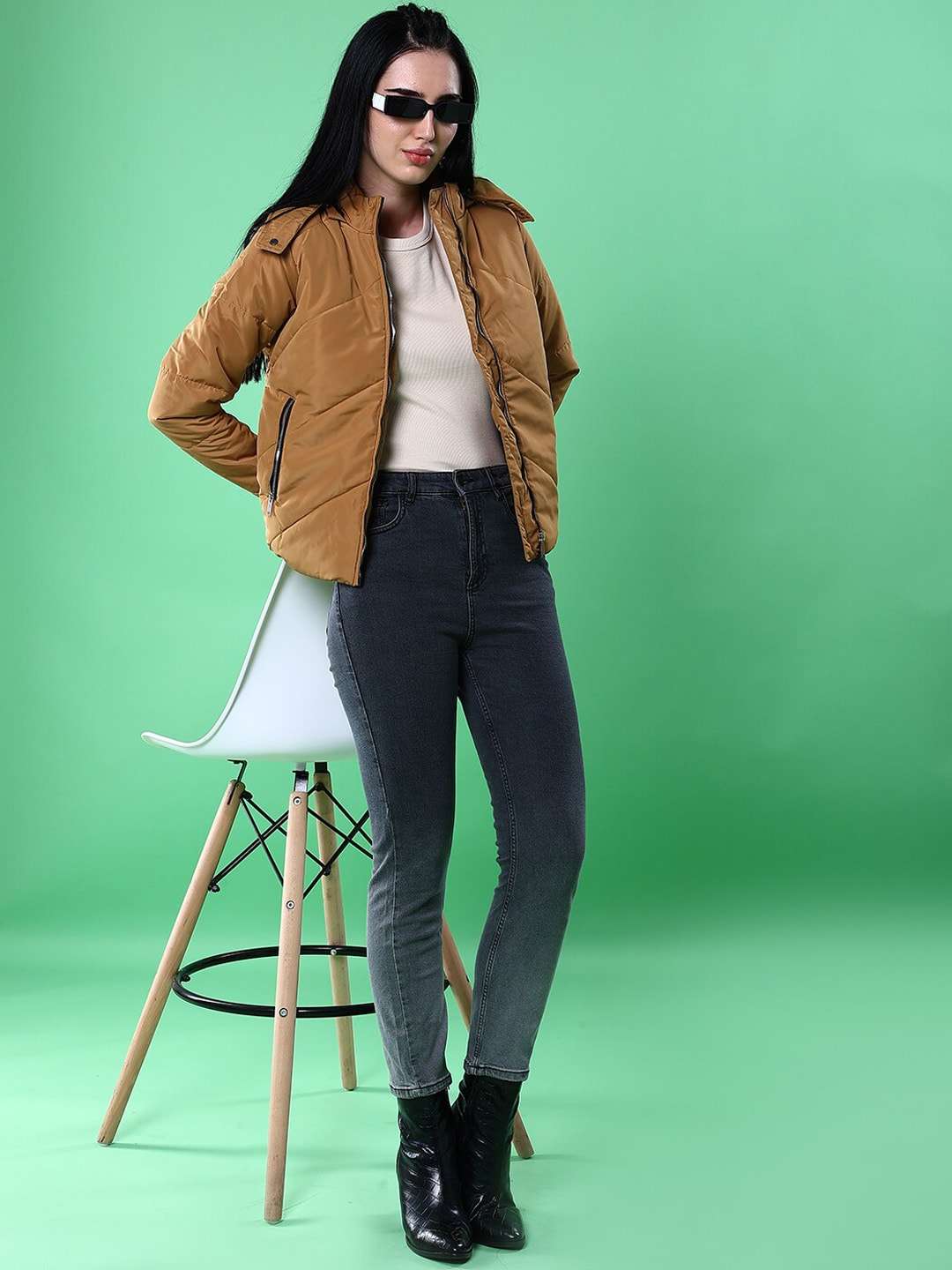 Women's Quilted Jacket With Fur Insert