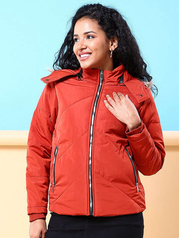 Women's Quilted Jacket With Fur Insert
