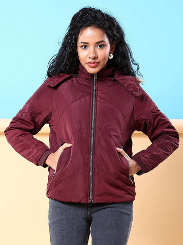 Women's Quilted Jacket With Fur Insert