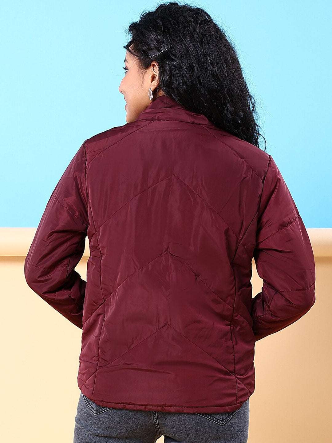 Women's Quilted Jacket With Fur Insert