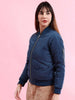 Women's Crop Bomber Jacket With Flap Pocket