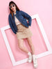 Women's Crop Bomber Jacket With Flap Pocket