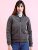 Women's Crop Bomber Jacket With Flap Pocket