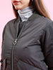 Women's Crop Bomber Jacket With Flap Pocket