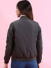 Women's Crop Bomber Jacket With Flap Pocket