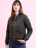 Women's Crop Bomber Jacket With Flap Pocket