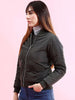 Women's Crop Bomber Jacket With Flap Pocket