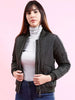 Women's Crop Bomber Jacket With Flap Pocket