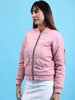 Women's Crop Bomber Jacket With Flap Pocket