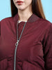 Women's Crop Bomber Jacket With Flap Pocket