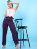 Women's Solid Flared Pants With Slit