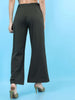 Women's Solid Flared Pants With Slit
