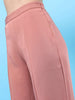 Women's Solid Flared Pants With Slit