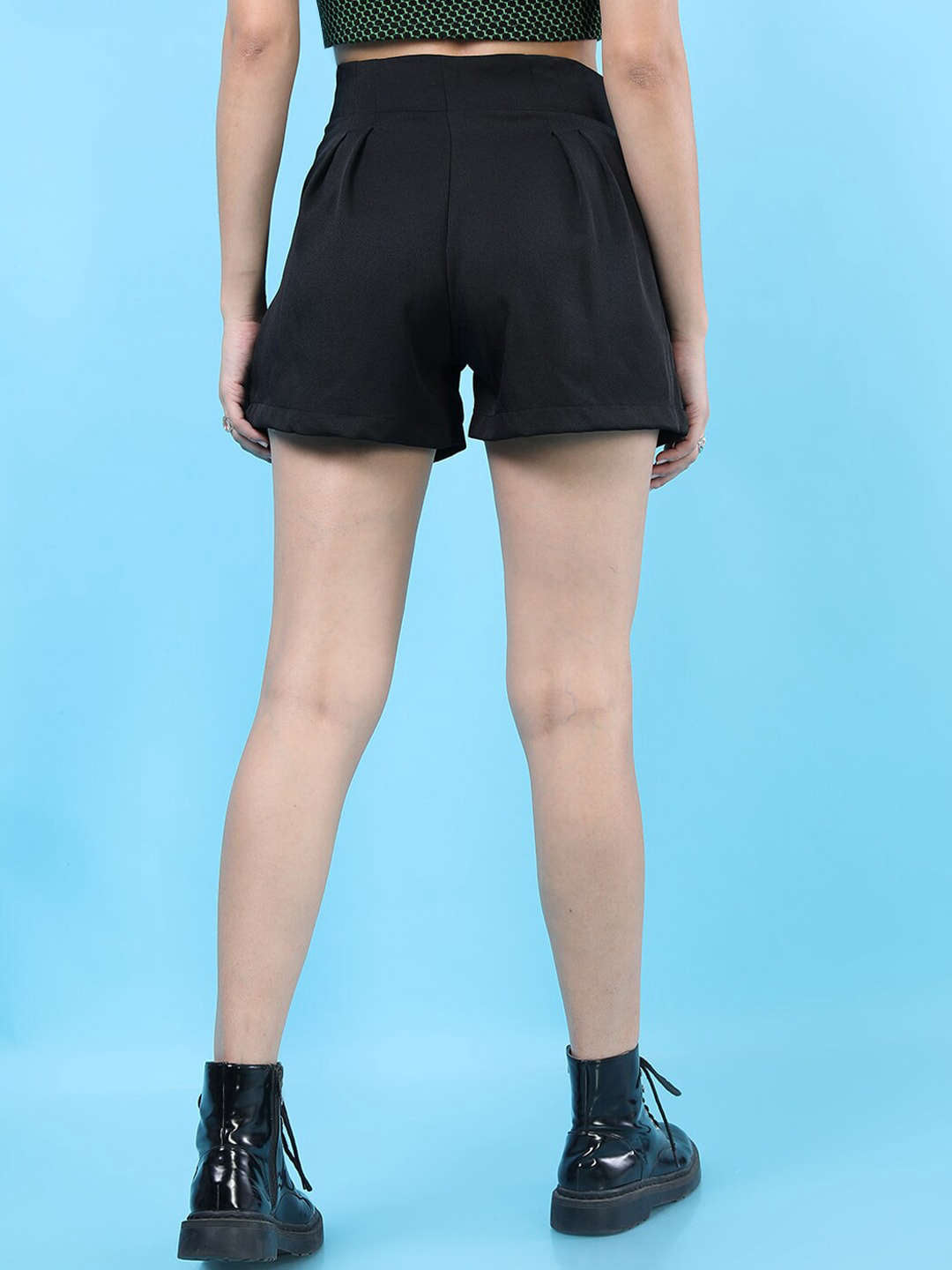 Women's Solid Flared Shorts