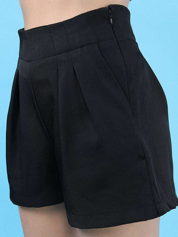 Women's Solid Flared Shorts