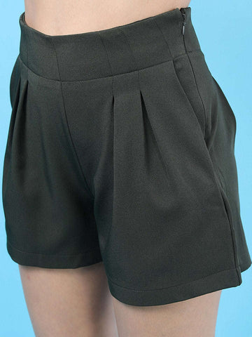 Women's Solid Flared Shorts