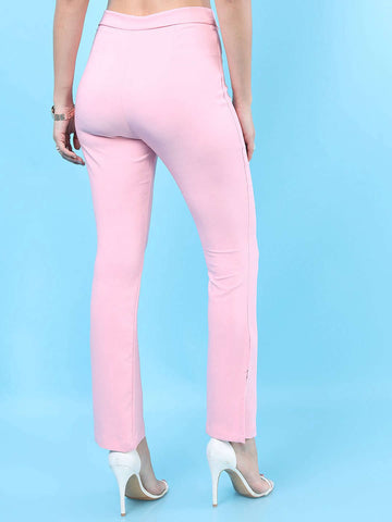 Women's Straight Leg Tapered Pants With Slit