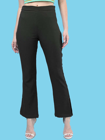 Women's Straight Leg Tapered Pants With Slit