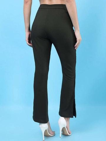 Women's Straight Leg Tapered Pants With Slit