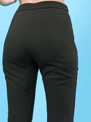 Women's Straight Leg Tapered Pants With Slit