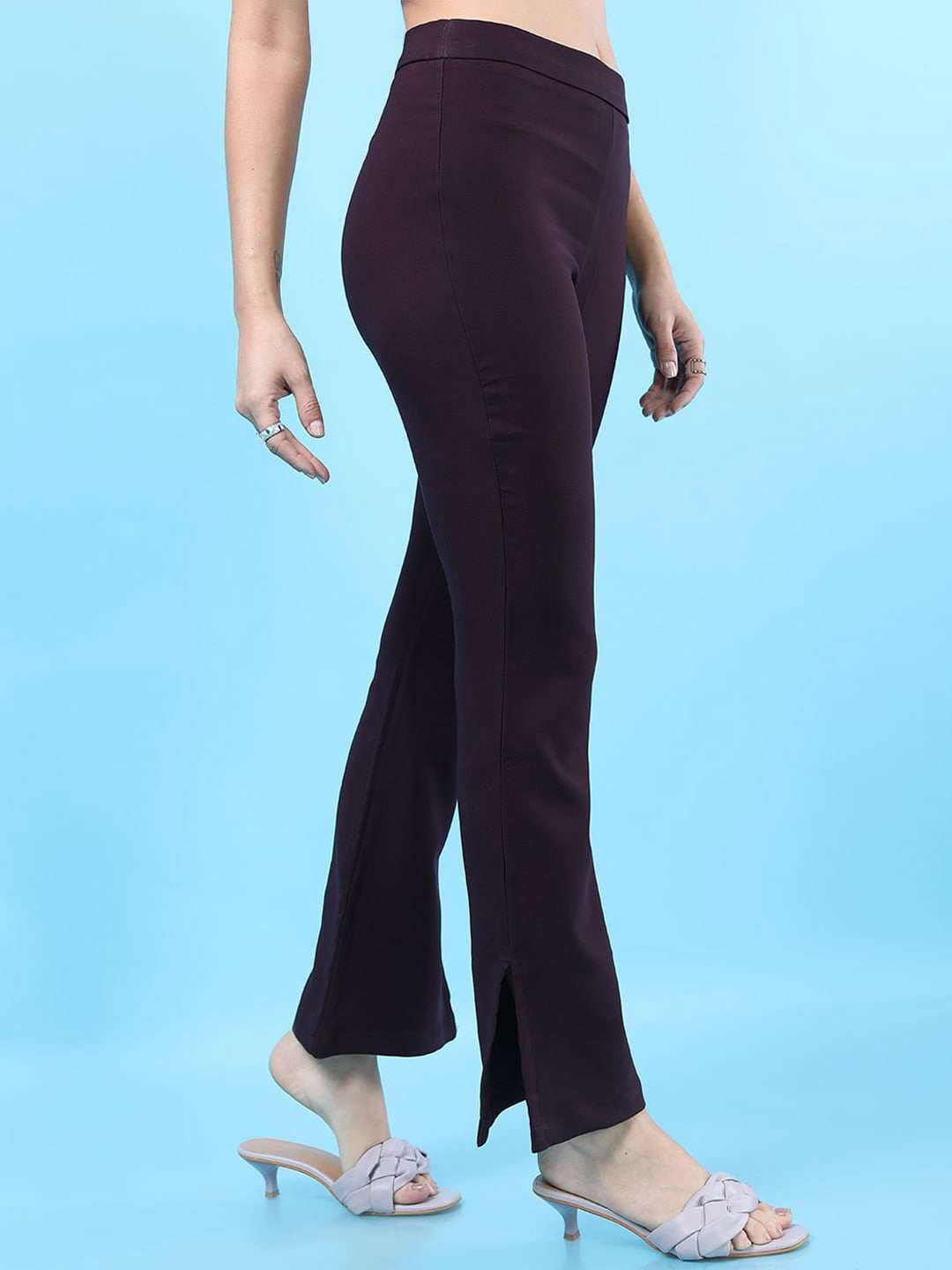 Women's Straight Leg Tapered Pants With Slit