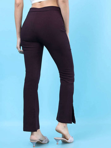 Women's Straight Leg Tapered Pants With Slit