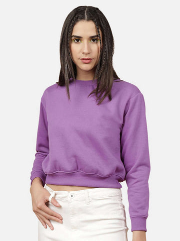 Women's Solid Regular Fit Sweatshirt