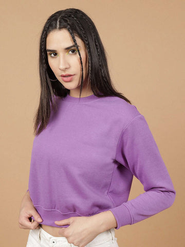 Women's Solid Regular Fit Sweatshirt