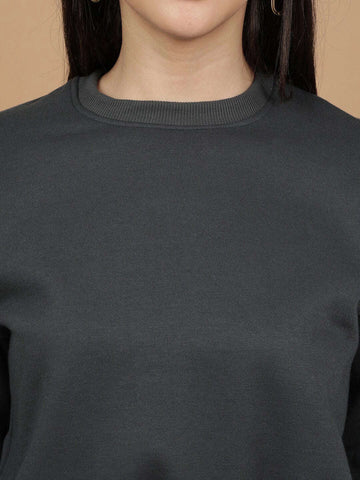 Women's Solid Regular Fit Sweatshirt