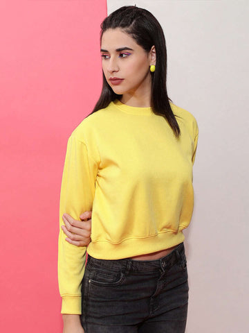 Women's Solid Regular Fit Sweatshirt