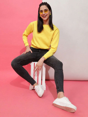 Women's Solid Regular Fit Sweatshirt