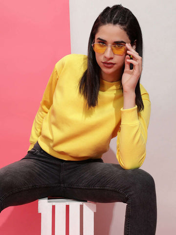 Women's Solid Regular Fit Sweatshirt