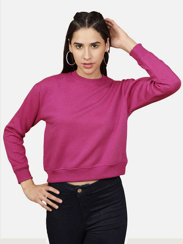 Women's Solid Regular Fit Sweatshirt
