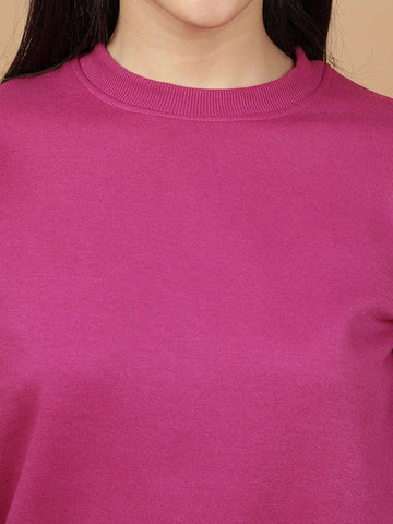 Women's Solid Regular Fit Sweatshirt