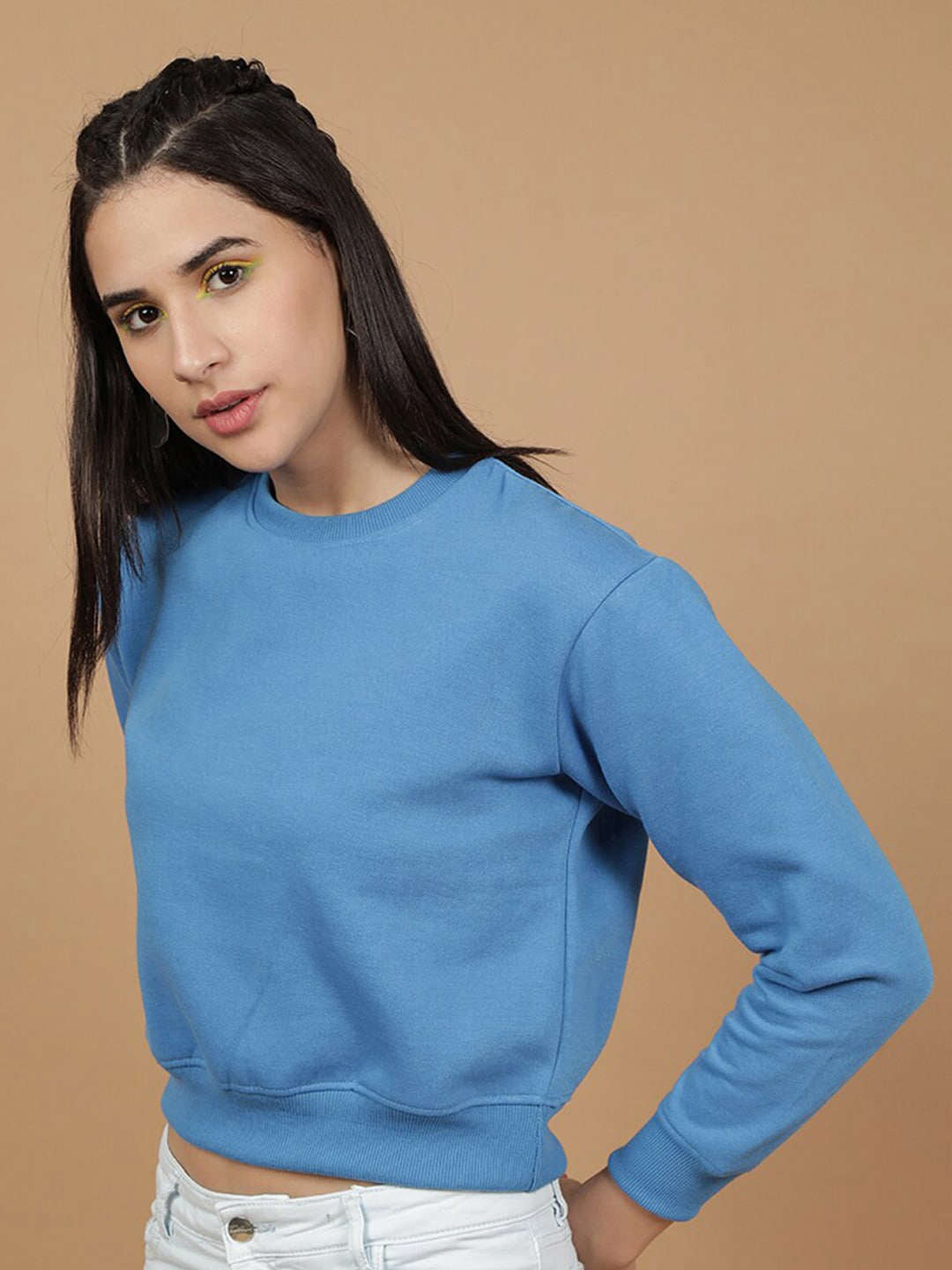 Women's Solid Regular Fit Sweatshirt