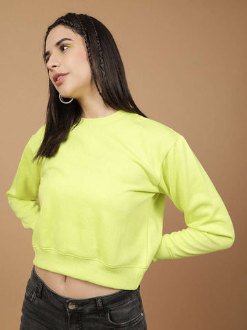 Women's Solid Regular Fit Sweatshirt