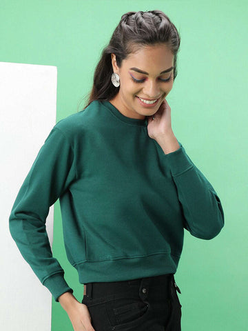 Women's Solid Regular Fit Sweatshirt