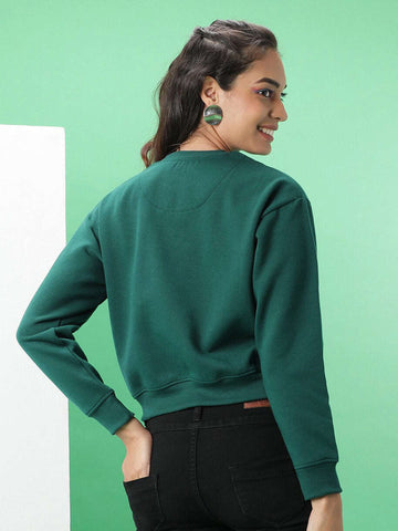 Women's Solid Regular Fit Sweatshirt