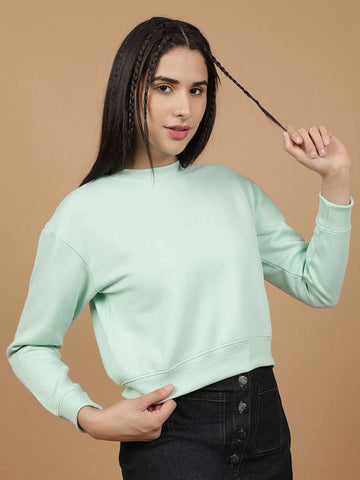 Women's Solid Regular Fit Sweatshirt