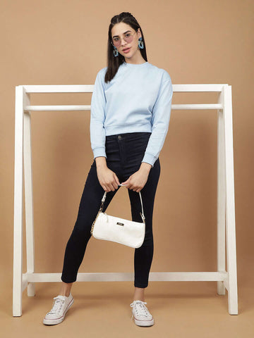 Women's Solid Regular Fit Sweatshirt