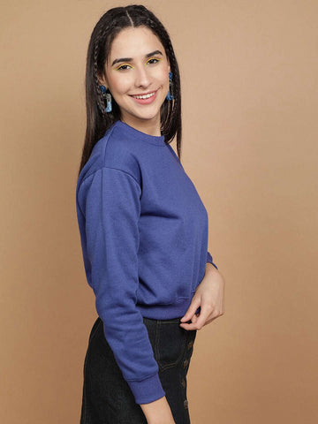 Women's Solid Regular Fit Sweatshirt