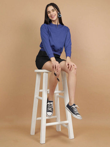 Women's Solid Regular Fit Sweatshirt