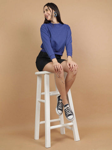 Women's Solid Regular Fit Sweatshirt