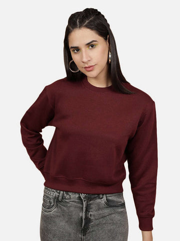 Women's Solid Regular Fit Sweatshirt