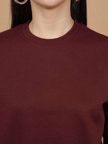 Women's Solid Regular Fit Sweatshirt